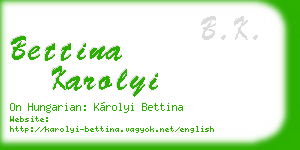 bettina karolyi business card