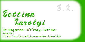 bettina karolyi business card